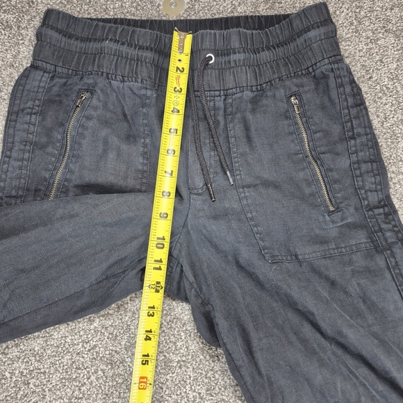 Athleta Cabo Linen Wide Leg Pant Women's 4 Tall Black 33" Inseam - Picture 7 of 9